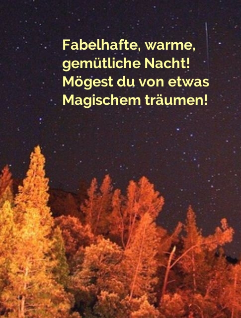 Fabelhafte, warme, gemütliche Nacht! Mögest du von etwas